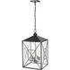 Caswell 4 Light 13.5 inch Powder Coated Black Outdoor Hanging Lantern